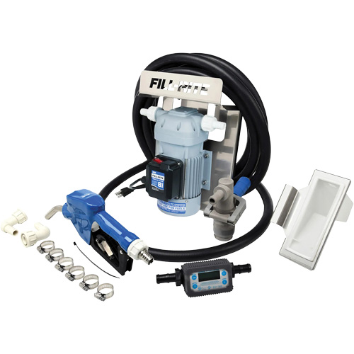 Pompe de transfert de fluide d'&eacute;chappement diesel (DEF) 115 V CA avec support pour cuve GRV, pistolet et compteur Distribution Industrielle GC