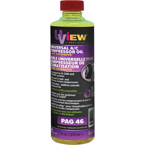 Huile universelle PAG 46 avec ExtenDye pour syst&egrave;me de climatisation, 237 ml, Bouteille Distribution Industrielle GC