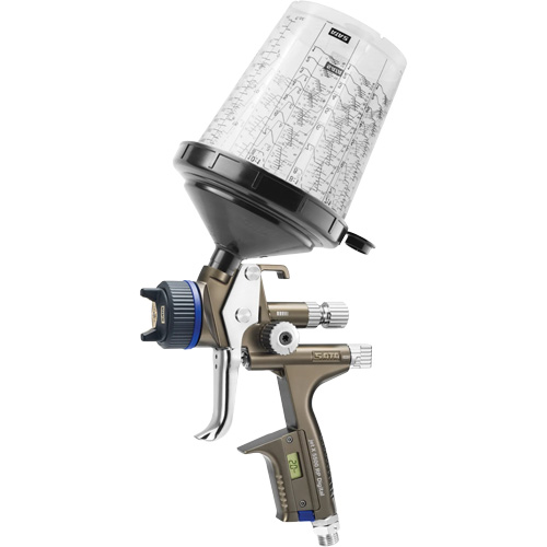 Pistolet de peinture de premi&egrave;re qualit&eacute; pour peinture automobile avec psi num&eacute;rique X5500 RP 1,3 I RPS D, Entr&eacute;e d'air 1/4" NPT, 10,24 pi³/min, Capacit&eacute; 0,6 L/0,9 L, 0,17 psi Distribution Industrielle GC