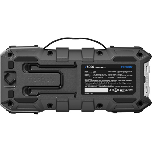 Survolteur, banque d'alimentation et lampe de poche V3000 Distribution Industrielle GC
