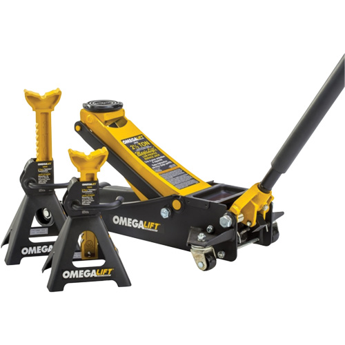 Ensemble cric datelier Magic Lift et chandelles, 3 tonne(s)/2,5 tonne(s) Capacit&eacute;, 3-7/20" Abaiss&eacute;e, 19-3/10" &eacute;lev&eacute;e, Hydraulique &agrave; main Distribution Industrielle GC