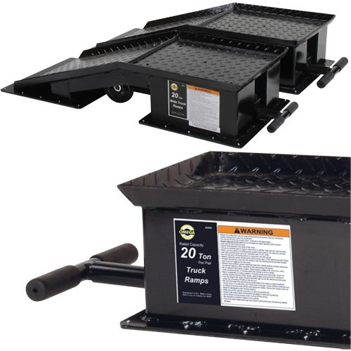 Rampes pour camions lourds avec longue poign&eacute;e en T, Capacit&eacute; 40 000 lb, 45" lo, 13-1/2" la, Hauteur de 9-19/50" Distribution Industrielle GC