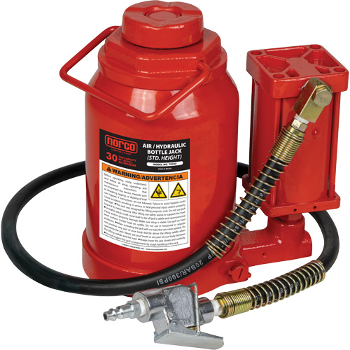 Cric-bouteille hydraulique de hauteur standard, 30 tonne(s), Air comprim&eacute;/hydraulique, 19-7/10" Hauteur &eacute;lev&eacute;e Distribution Industrielle GC