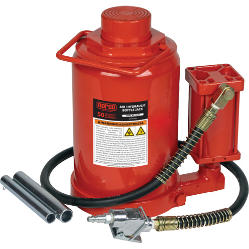 Cric-bouteille hydraulique de hauteur standard, 50 tonne(s), Air comprim&eacute;/hydraulique, 19" Hauteur &eacute;lev&eacute;e Distribution Industrielle GC