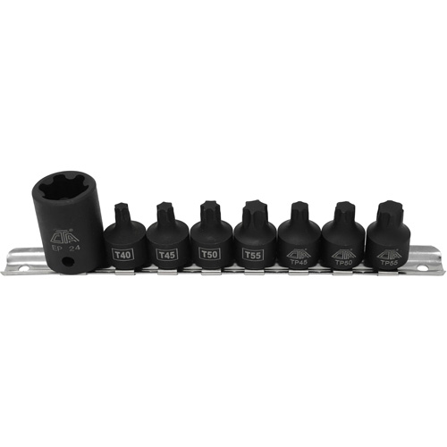 Jeu de douilles/embouts de boulon de caisse de camionnettes, 8 Morceaux, Prise de 1/2"/3/8" Distribution Industrielle GC