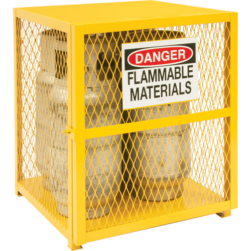 Armoire de rangement pour bouteilles &agrave; gaz, nbre de bouteilles: 4, 30" , 30" , 35" , Jaune Distribution Industrielle GC
