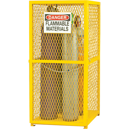 Armoire de rangement pour bouteilles &agrave; gaz, nbre de bouteilles: 9, 30" , 30" , 71-3/4" , Jaune Distribution Industrielle GC