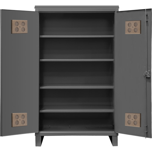 Armoire ext&eacute;rieure robuste, Acier, 4 Tablettes, 78" h x 60" la x 24" P, Gris Distribution Industrielle GC