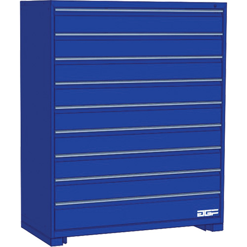 Modular Drawer Cabinet, 9 Drawers, 24" W x 28" D x 60" H, Blue Distribution Industrielle GC