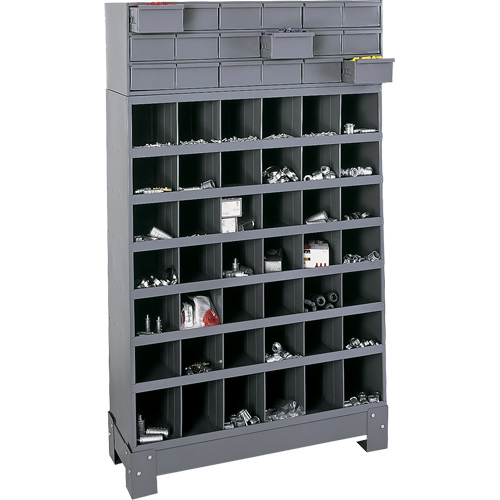 Unit&eacute; de stockage modulaire pour petites pi&egrave;ces, Acier, 18 tiroirs, 33-3/4" x 12-1/4" x 58-5/8", Gris Distribution Industrielle GC