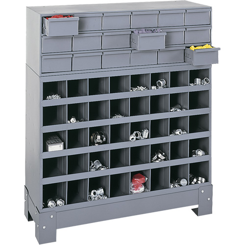 Modular Small Parts Storage Unit, Steel, 18 Drawers, 33-3/4" x 12-1/4" x 40-1/2", Grey Distribution Industrielle GC