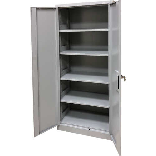 Armoire de rangement, Acier, 4 Tablettes, 66" h x 30" la x 15" P, Gris Distribution Industrielle GC