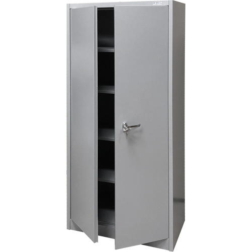 Armoire de rangement, Acier, 4 Tablettes, 66" h x 30" la x 15" P, Gris Distribution Industrielle GC