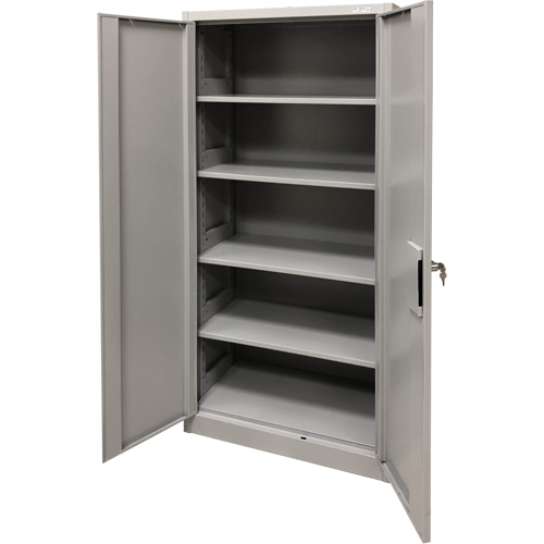 Armoire de rangement, Acier, 4 Tablettes, 78" h x 36" la x 24" P, Gris Distribution Industrielle GC