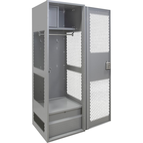 Casier pour &eacute;quipement avec porte, Acier, 24" la x 24" p x 72" h, Gris Distribution Industrielle GC