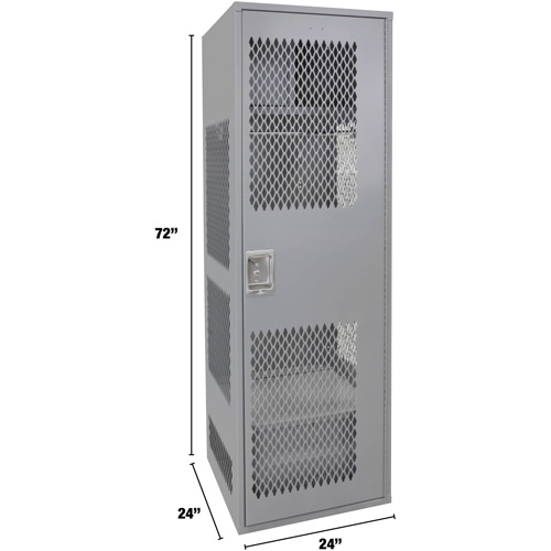 Casier pour &eacute;quipement avec porte, Acier, 24" la x 24" p x 72" h, Gris Distribution Industrielle GC