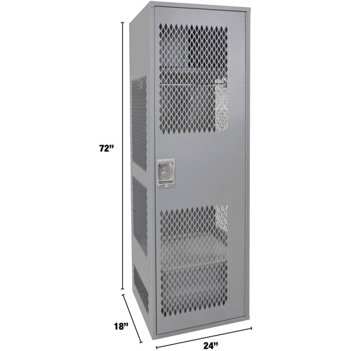 Gear Locker with Door, Steel, 24" W x 18" D x 72" H, Grey Distribution Industrielle GC