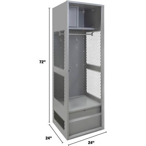 Casier pour &eacute;quipement, Acier, 24" la x 24" p x 72" h, Gris Distribution Industrielle GC