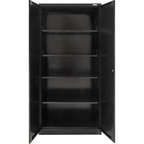 Hi-Boy Storage Cabinet, Steel, 4 Shelves, 72" H x 36" W x 18" D, Black Distribution Industrielle GC