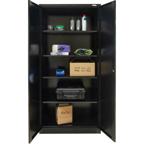 Hi-Boy Storage Cabinet, Steel, 4 Shelves, 72" H x 36" W x 18" D, Black Distribution Industrielle GC