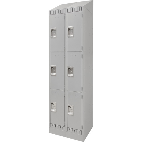 Casiers, 3 niveaux, Bloc de 2, 24" x 18" x 86", Acier, Gris, D&eacute;mont&eacute; Distribution Industrielle GC