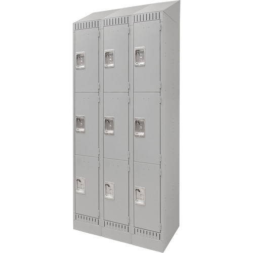 Casiers, 3 niveaux, Bloc de 3, 36" x 18" x 86", Acier, Gris, D&eacute;mont&eacute; Distribution Industrielle GC