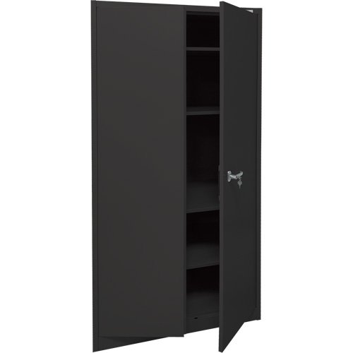Armoire d'entreposage, Acier, 4 Tablettes, 78" h x 36" la x 24" P, Noir Distribution Industrielle GC