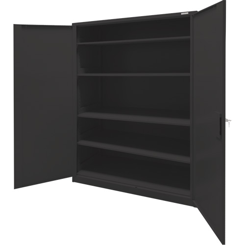 Armoire d'entreposage, Acier, 4 Tablettes, 78" h x 48" la x 24" P, Noir Distribution Industrielle GC