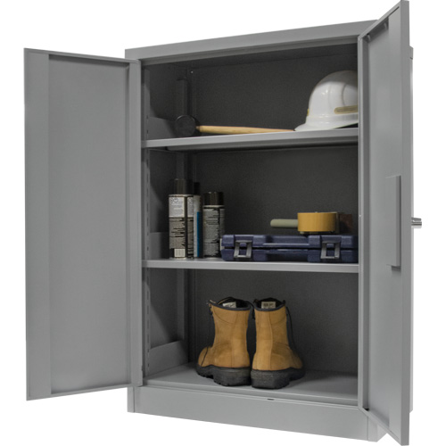 Counter-High Storage Cabinet, Steel, 2 Shelves, 42" H x 30" W x 15" D, Grey Distribution Industrielle GC