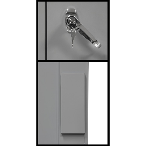 Counter-High Storage Cabinet, Steel, 2 Shelves, 42" H x 30" W x 15" D, Grey Distribution Industrielle GC