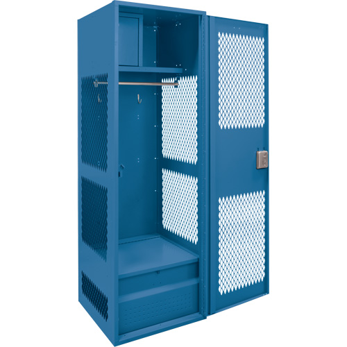 Casier pour &eacute;quipement avec porte, Acier, 24" la x 18" p x 72" h, Bleu fonc&eacute; Distribution Industrielle GC