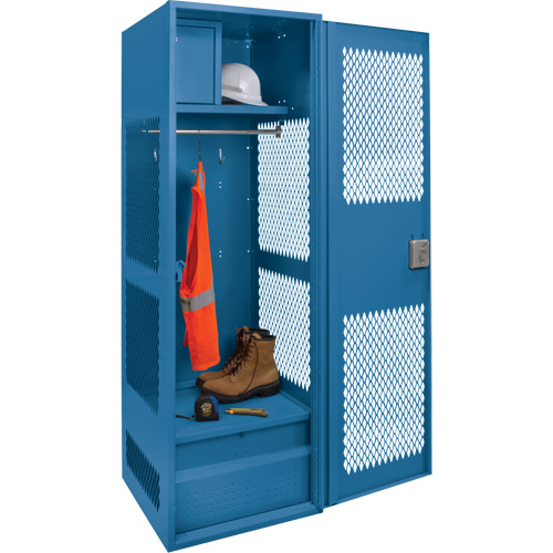 Casier pour &eacute;quipement avec porte, Acier, 24" la x 18" p x 72" h, Bleu fonc&eacute; Distribution Industrielle GC