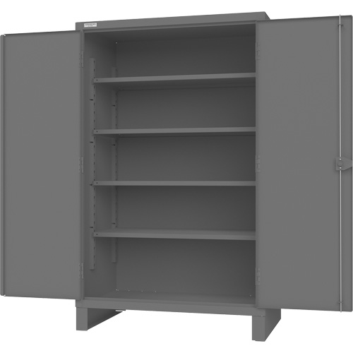 Cabinet with Recessed Pegboard Doors, Steel, 4 Shelves, 78" H x 48" W x 30" D, Grey Distribution Industrielle GC