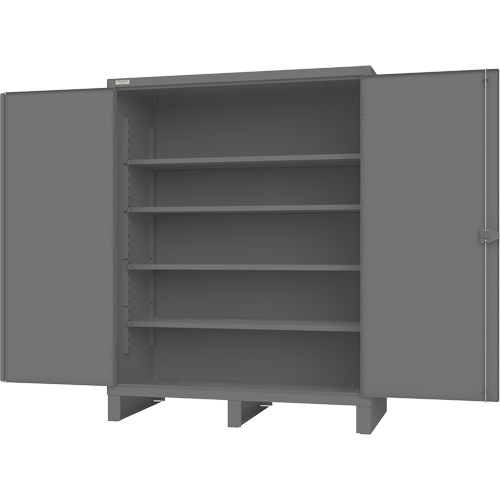 Armoire avec portes encastr&eacute;es, Acier, 4 Tablettes, 78" h x 60" la x 30" P, Gris Distribution Industrielle GC