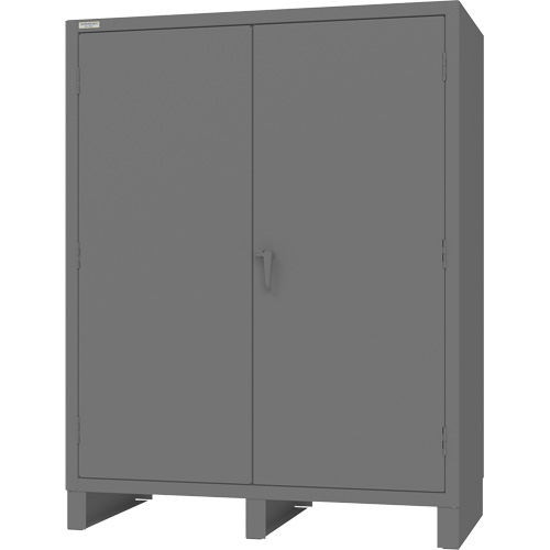 Armoire avec portes encastr&eacute;es, Acier, 4 Tablettes, 78" h x 60" la x 30" P, Gris Distribution Industrielle GC