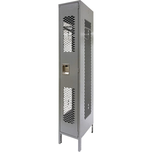 Casiers ventil&eacute;s, 12" x 18" x 78", Acier, Gris, D&eacute;mont&eacute;, Perfor&eacute; Distribution Industrielle GC