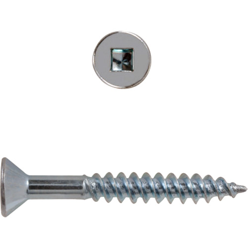 Flat Head Square Drive Wood Screws, #8 x 2-1/2" L, Zinc Plated Distribution Industrielle GC