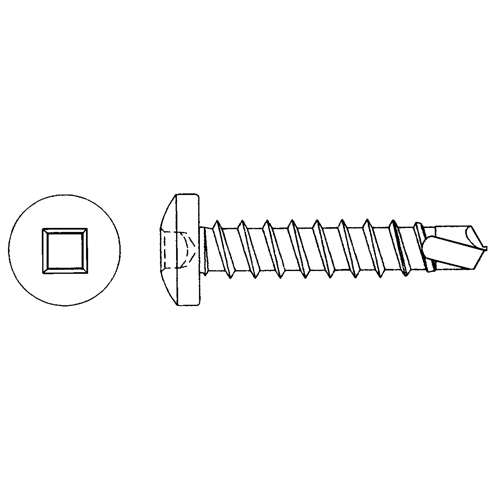 Vis autoforeuse plate, #10 x 3/4" lo, Zingu&eacute; Distribution Industrielle GC