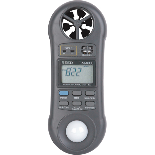 Thermo-an&eacute;mom&egrave;tre avec certificat de calibration, Sans enregistrement des donn&eacute;es, Gamme de v&eacute;locit&eacute; d'air de 0,2 - 30,0 m/sec Distribution Industrielle GC