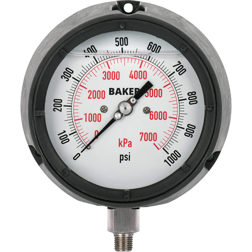 LF Series Pressure Gauge, 4-1/2" , 0-1000 psi, Bottom Mount, Analogue Distribution Industrielle GC