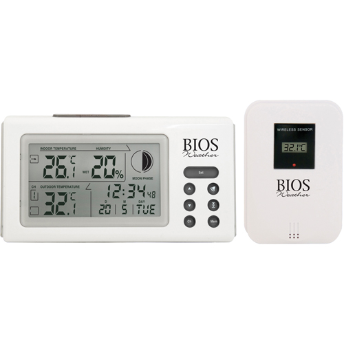 Thermom&egrave;tres int&eacute;rieurs/ext&eacute;rieurs avec horloge, Contact, Num&eacute;rique, 32 &agrave; 122°F (0 to 50°C) Distribution Industrielle GC