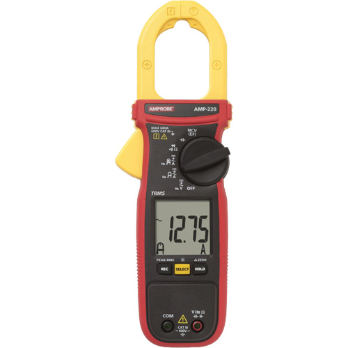 Multim&egrave;tre TRMS avec pince AMP-220, Tension c.a./c.c., Courant c.a./c.c. Distribution Industrielle GC