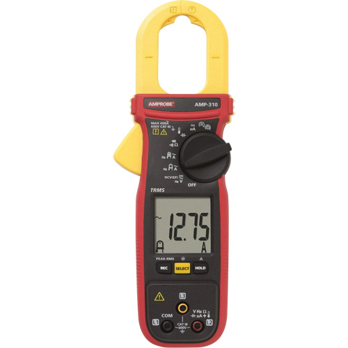Multim&egrave;tre &agrave; pince TRMS pour entretien de moteur AMP-310, Tension c.a./c.c., Courant c.a. Distribution Industrielle GC