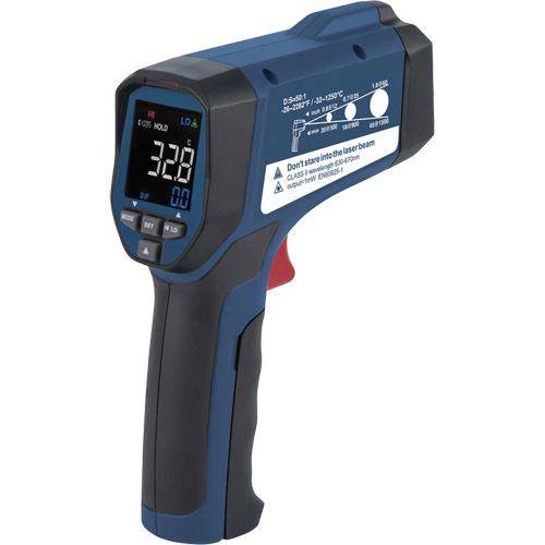 Infrared Thermometer, -26°- 2282° F ( -32° - 1250° C ), 50:1, Adjustable Emmissivity Distribution Industrielle GC
