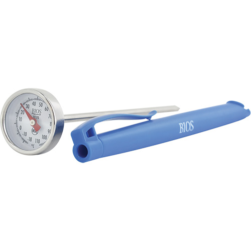 Thermom&egrave;tre &agrave; cadran 1 po/2,5 cm °C seulement avec manchon d'&eacute;talonnage, Contact, Analogique, 0,4-230°F (-18-110°C) Distribution Industrielle GC