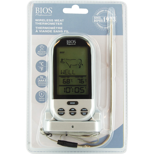 Thermom&egrave;tre &agrave; viande et &agrave; volaille sans fil, Contact, Num&eacute;rique, 32-482°F (0-250°C) Distribution Industrielle GC
