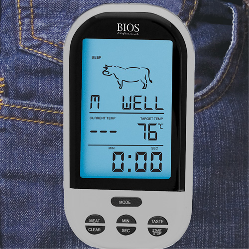 Thermom&egrave;tre &agrave; viande et &agrave; volaille sans fil, Contact, Num&eacute;rique, 32-482°F (0-250°C) Distribution Industrielle GC