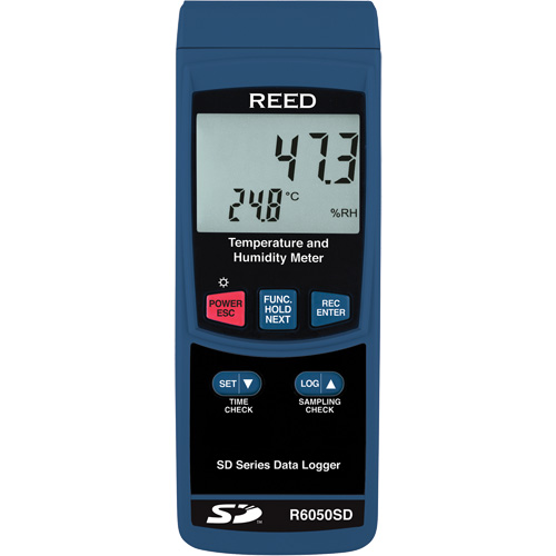 Data Logging Thermo-Hygrometer with Calibration Certificate, 5% - 95% RH, 32° - 122° F ( 0° - 50°C ) Distribution Industrielle GC