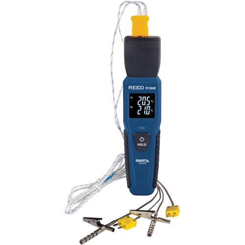 Thermom&egrave;tre &agrave; thermocouple de s&eacute;rie intelligente R1640 avec sondes pour fourneau/cong&eacute;lateur, Contact, Num&eacute;rique, 32-122°F (0-50°C) Distribution Industrielle GC