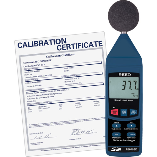 Ensemble sonom&egrave;tre &agrave; enregistrement de donn&eacute;es avec certificat de calibration Distribution Industrielle GC